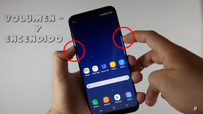 Captura de pantalla en un Samsung Galaxy S8 y S9 Captura de pantalla en un Samsung Galaxy S8 y S9