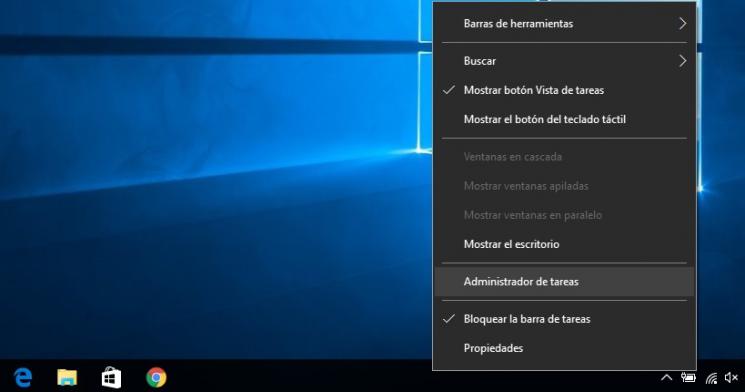 Click derecho barra de tareas Click derecho barra de tareas