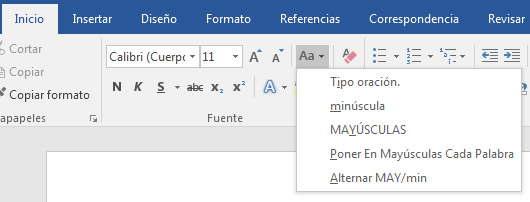 Convertir mayúsculas o minúsculas en Word 2016 Convertir mayúsculas o minúsculas en Word 2016